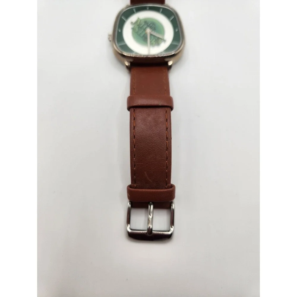 RARE 2005 The Muppet Show Rotating Logo Disc Watch Unisex Brown Leather Band